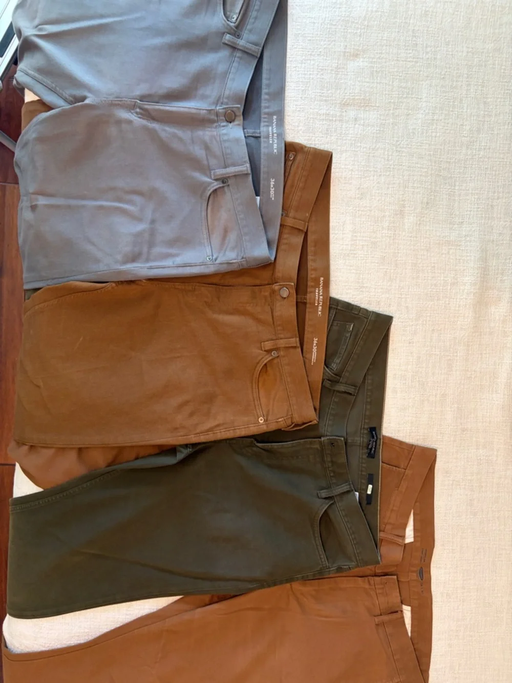 Mixed Men's Pants in Brown, Olive, and Gray